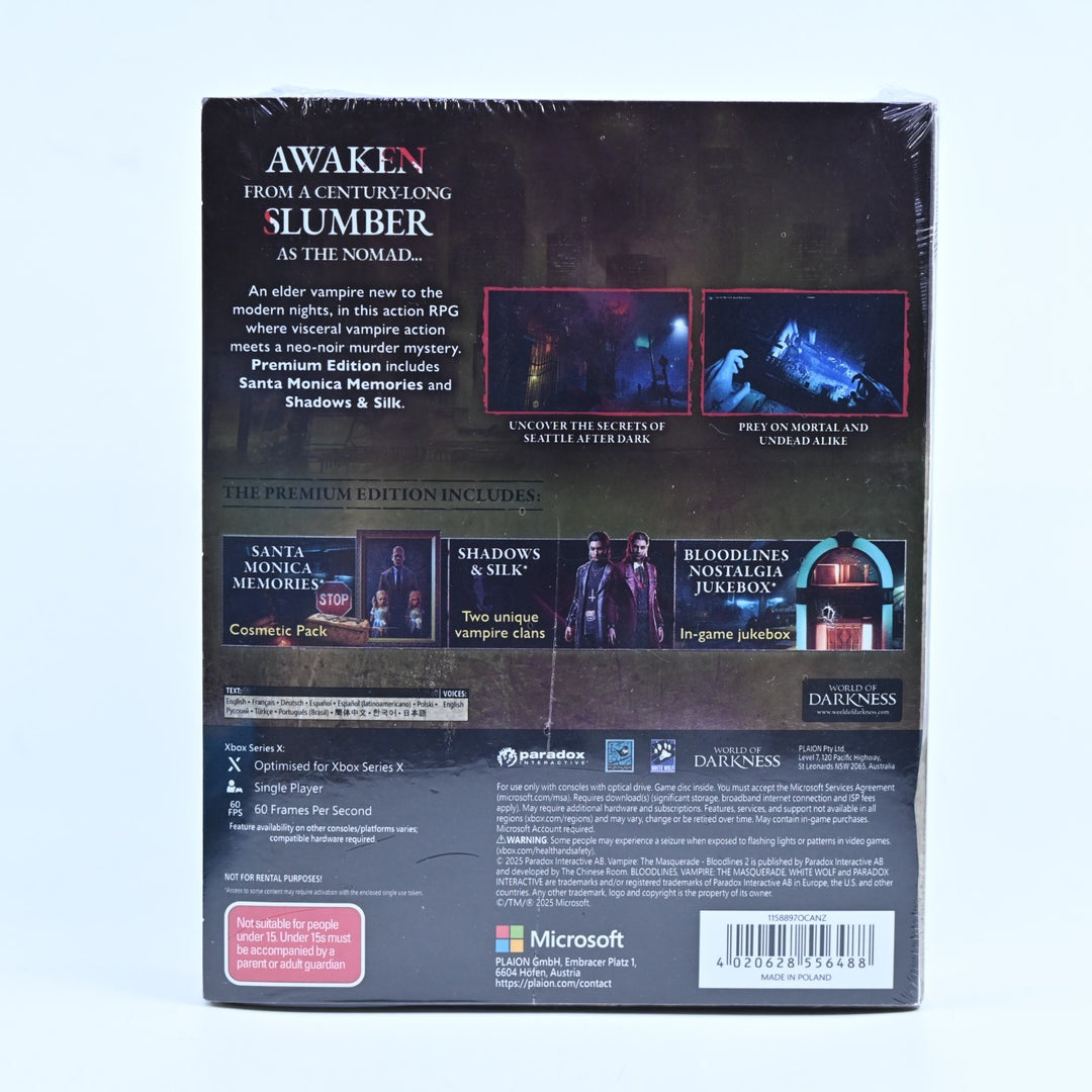 SEALED! Vampire: The Masquerade - Bloodlines 2 Premium Edition - Xbox One Game