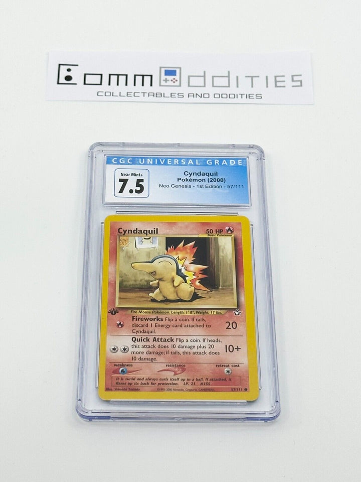 Cyndaquil 1st Edition CGC 7.5 Pokemon Card - 2000 Neo Genesis Set - FREE POST!