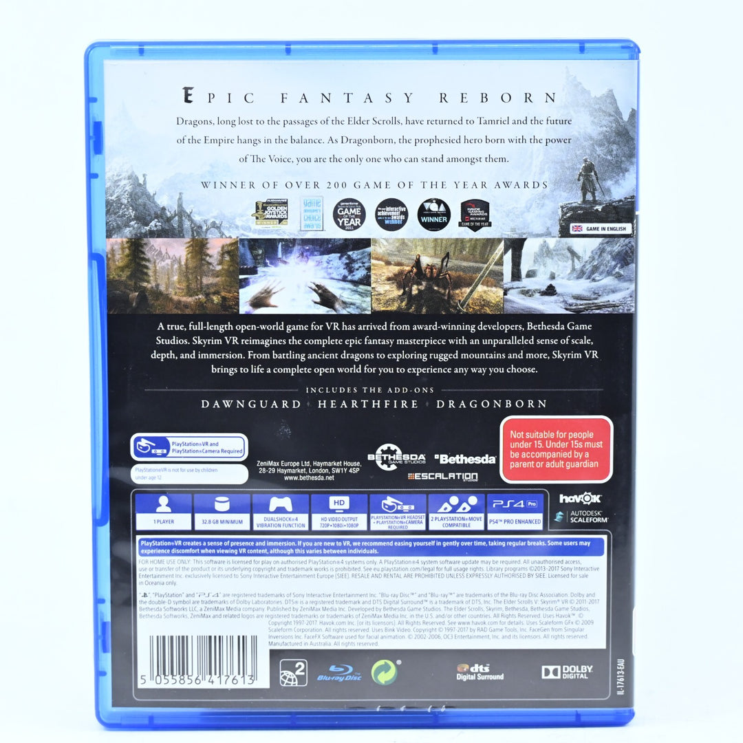Skyrim VR - Sony Playstation 4 / PS4 Game + Manual - FREE POST!