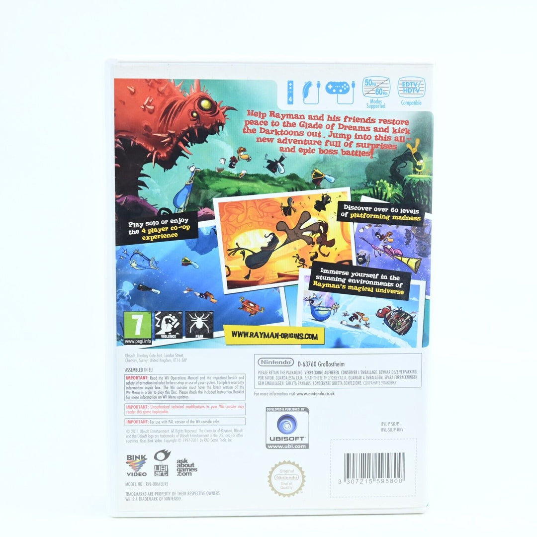 Rayman Origins - Nintendo Wii Game + Manual - PAL - MINT DISC!