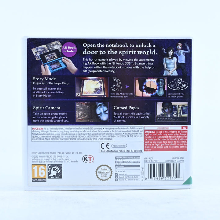 Spirit Camera: The Cursed Memoir - Nintendo 3DS Game - PAL + Manual