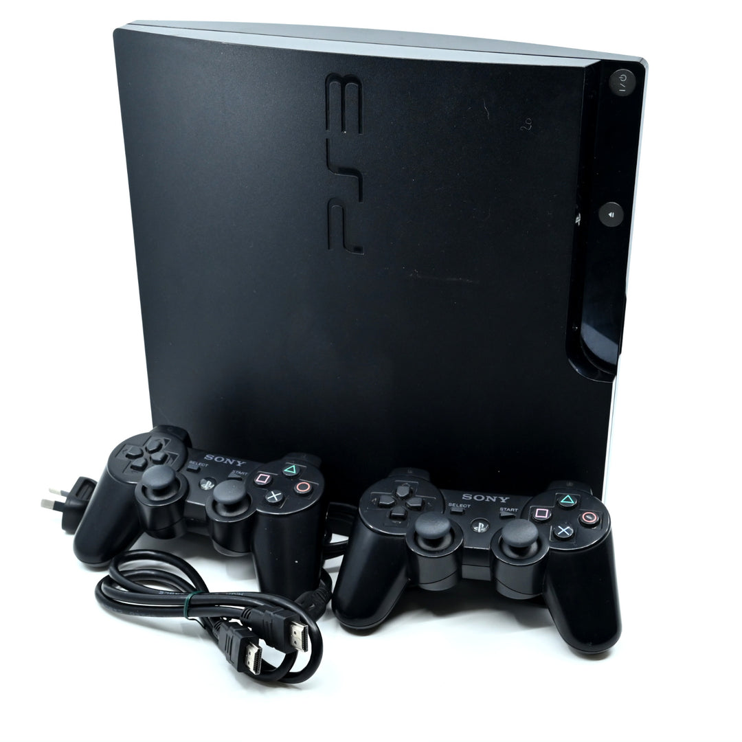 Sony Playstation 3 / PS3 Slim Console - GENUINE CONTROLLERS + CABLES + HDMI!