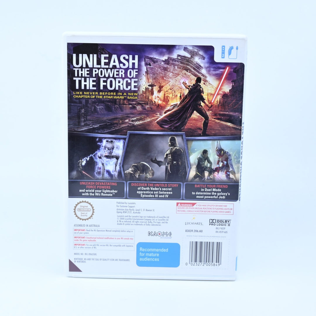 Star Wars: The Force Unleashed - Nintendo Wii Game + Manual - PAL - MINT DISC!