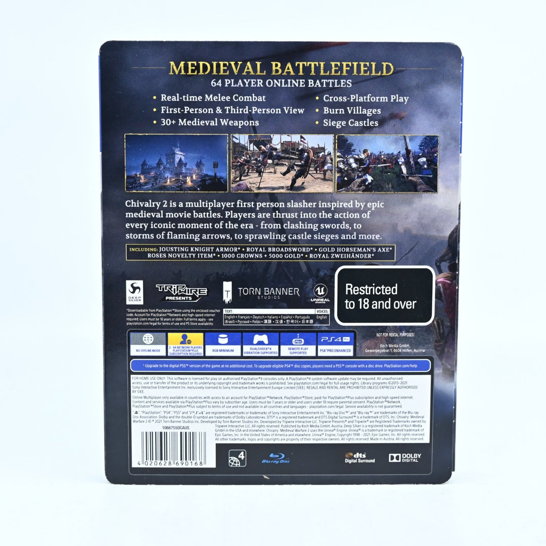 Chivalry II 2 - Steelbook Edition - Sony Playstation 4 / PS4 Game - FREE POST!