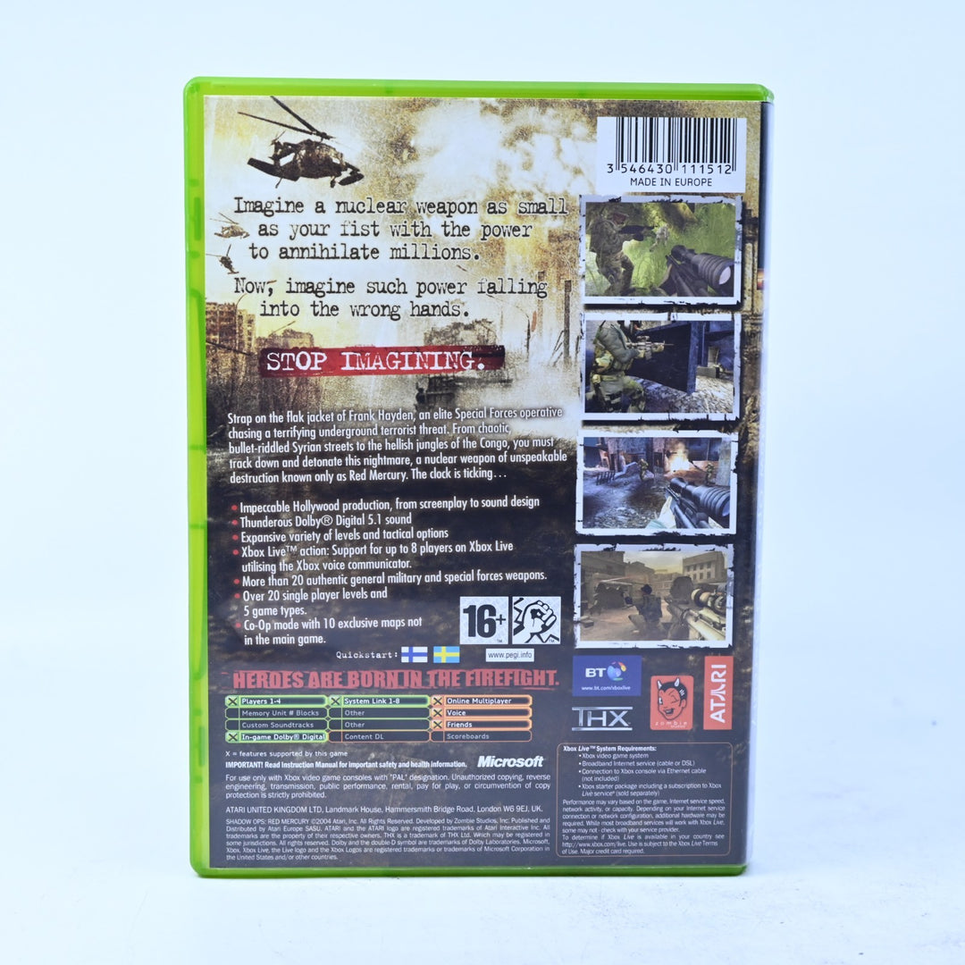 Shadow Ops Red Mercury - Original Xbox Game + Manual - PAL - MINT DISC!