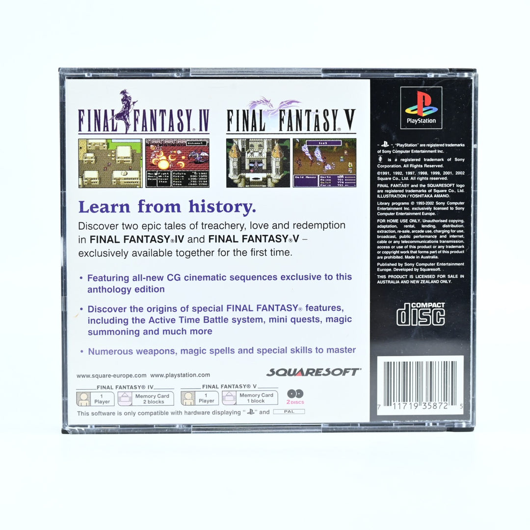 Final Fantasy Anthology - Sony Playstation 1 / PS1 Game + Manual - PAL