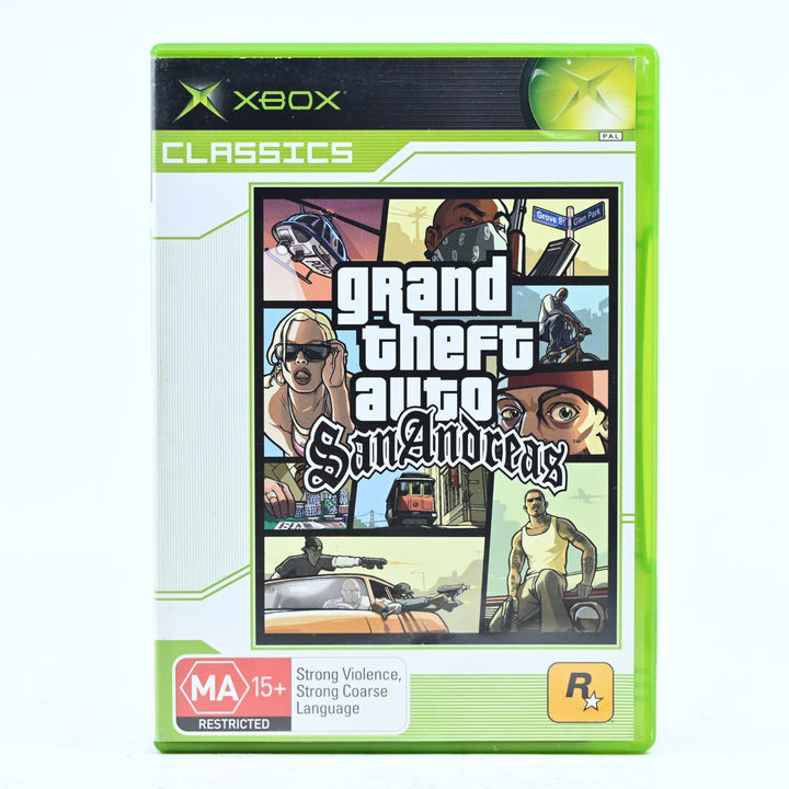 Grand Theft Auto: San Andreas - Original Xbox Game + Manual - No Map - MINT DISC