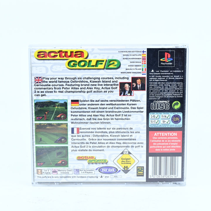 Actua Golf 2 - Sony Playstation 1 / PS1 Game + Manual PAL - MINT DISC