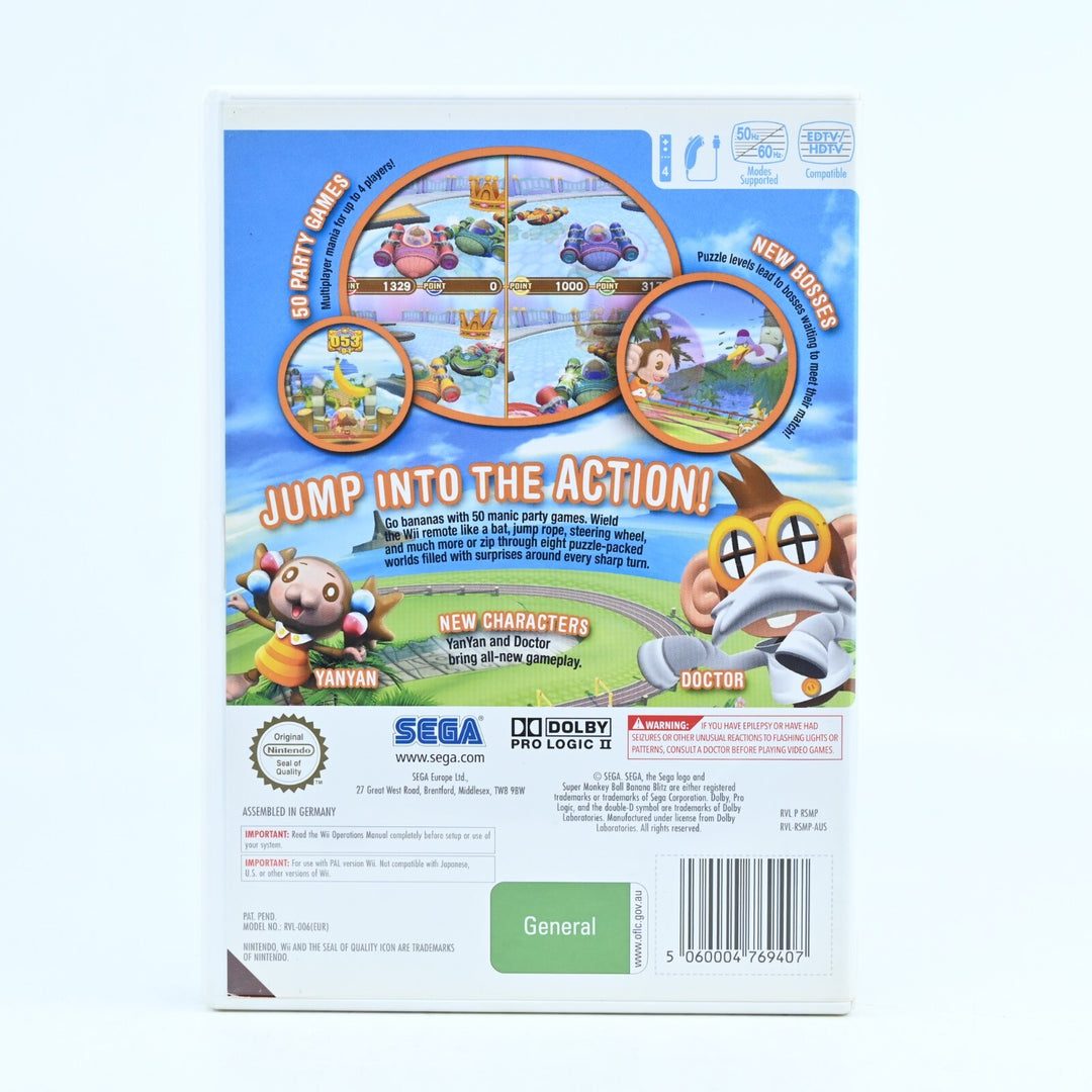 Super Monkey Ball: Banana Blitz - Nintendo Wii Game + Manual - PAL - MINT DISC!