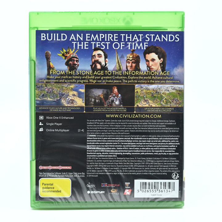 SEALED - Civilization VI - Xbox One Game - PAL - FREE POST!
