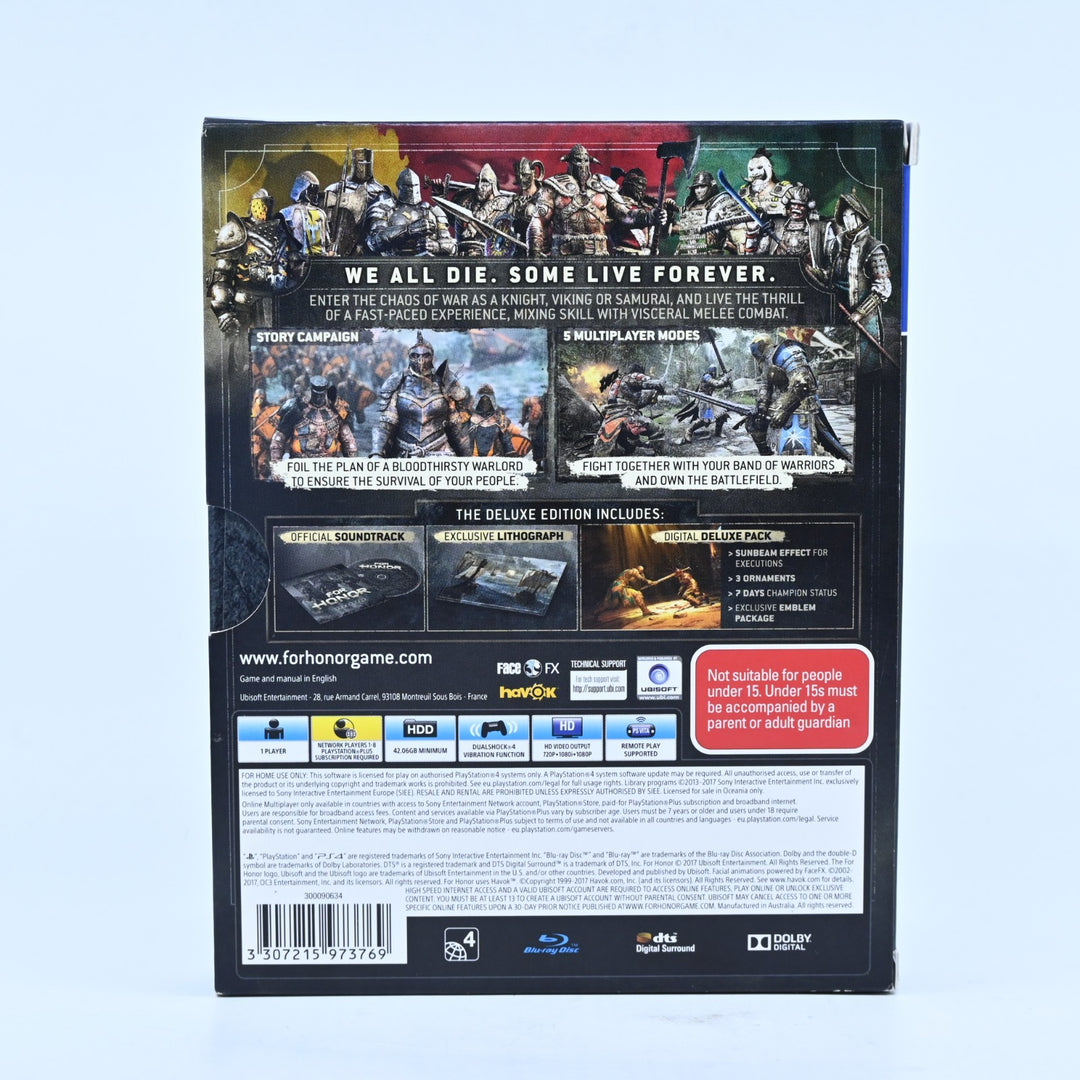 For Honor - Deluxe Edition - Sony Playstation 4 / PS4 Game - MINT DISC!