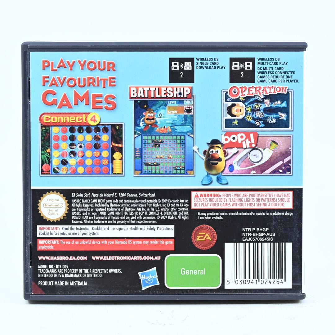 Hasbro Family Game Night - Nintendo DS Game - PAL + Manual - FREE POST!