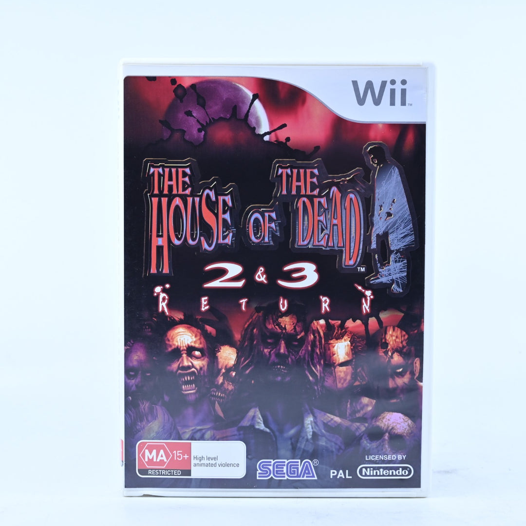 House of the Dead 2 &amp; 3 Return - Nintendo Wii Game + Manual - PAL - MINT DISC!