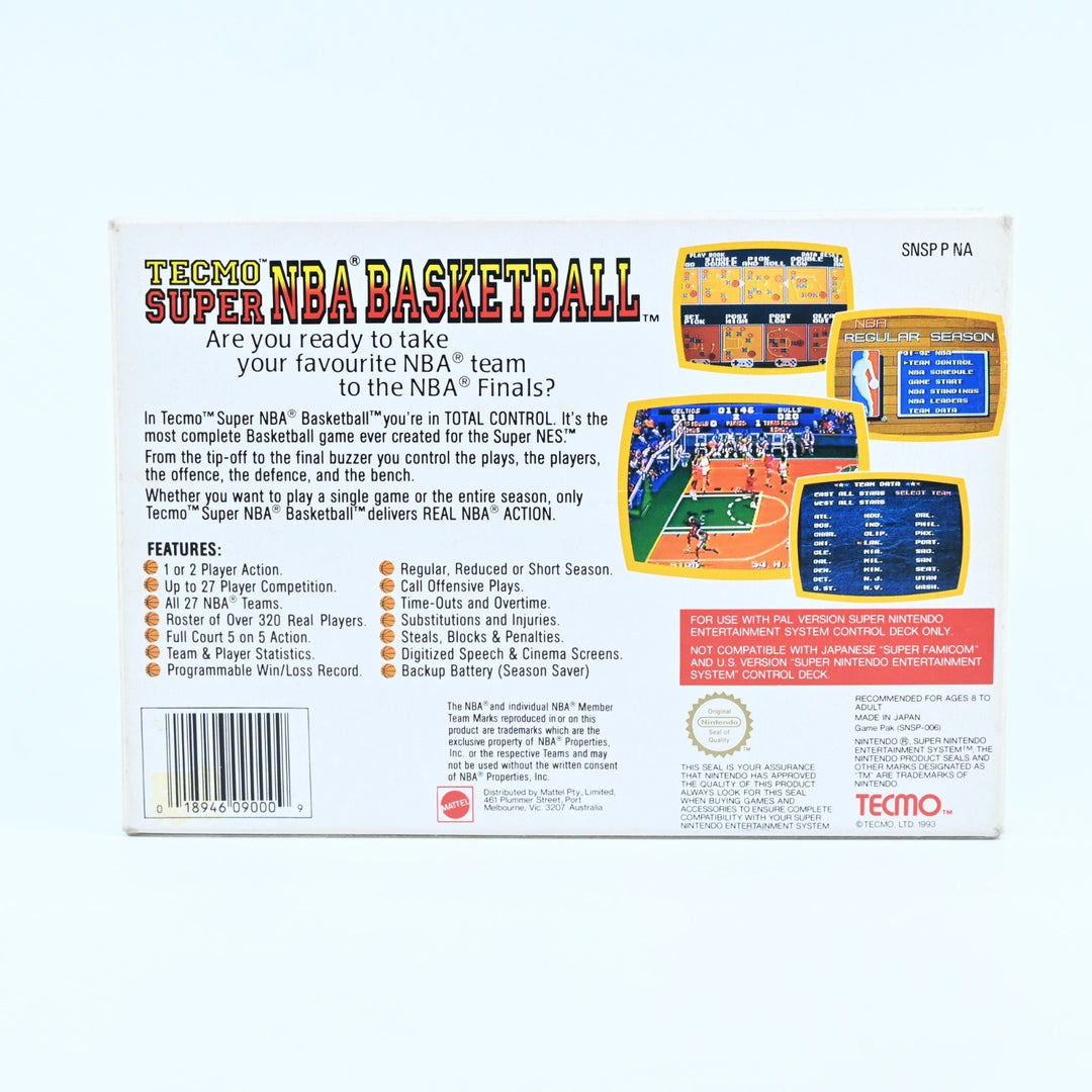 Tecmo Super NBA Basketball - Super Nintendo / SNES Boxed Game - PAL - FREE POST!