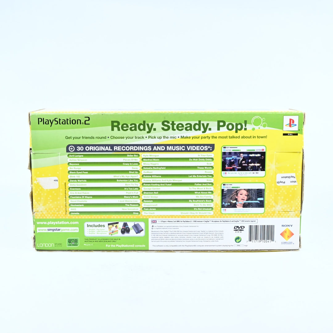Singstar Pop + Microphones & Connector - PS2 Game + Manual - PAL - MINT DISC!
