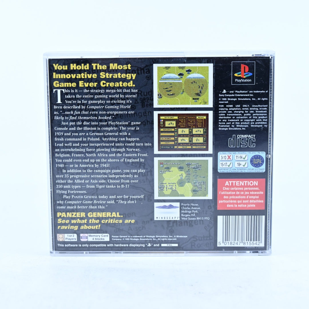 Panzer General - Sony Playstation 1 / PS1 Game + Manual - PAL - MINT DISC!