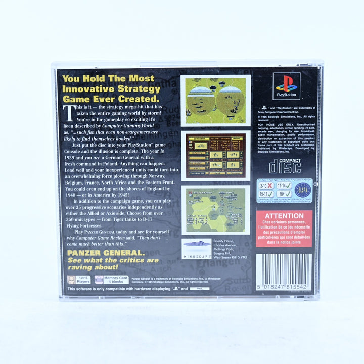 Panzer General - Sony Playstation 1 / PS1 Game + Manual - PAL - MINT DISC!
