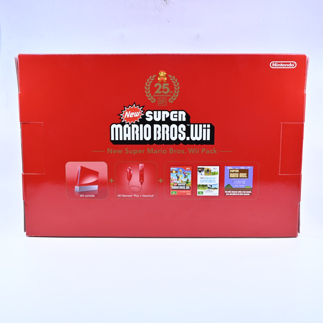 UNUSED! Super Mario Bros 25th Anniversary Red Console - Wii Boxed Console