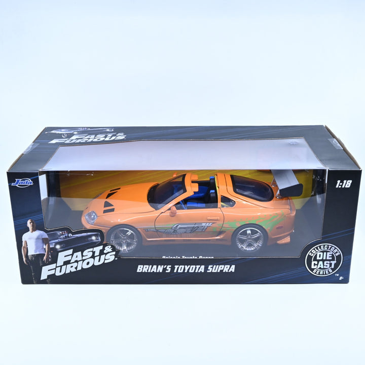 AS NEW! Brian's 1994 Toyota Supra 1:18 Fast & Furious Jada Toys #97505 Model Car