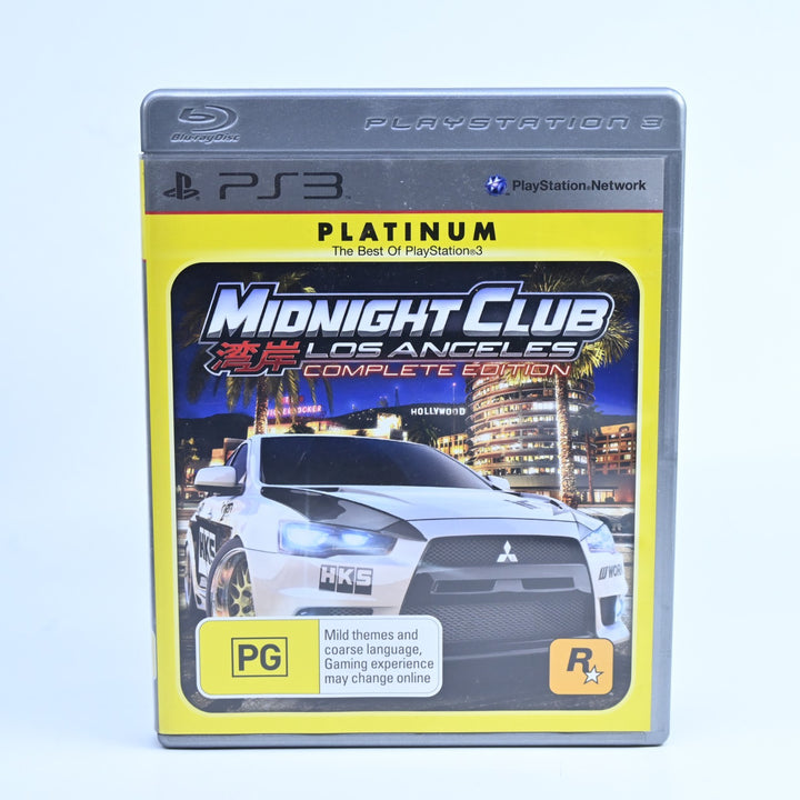 Midnight Club: Los Angeles - Complete Edition - PS3 Game + Manual - MINT DISC!