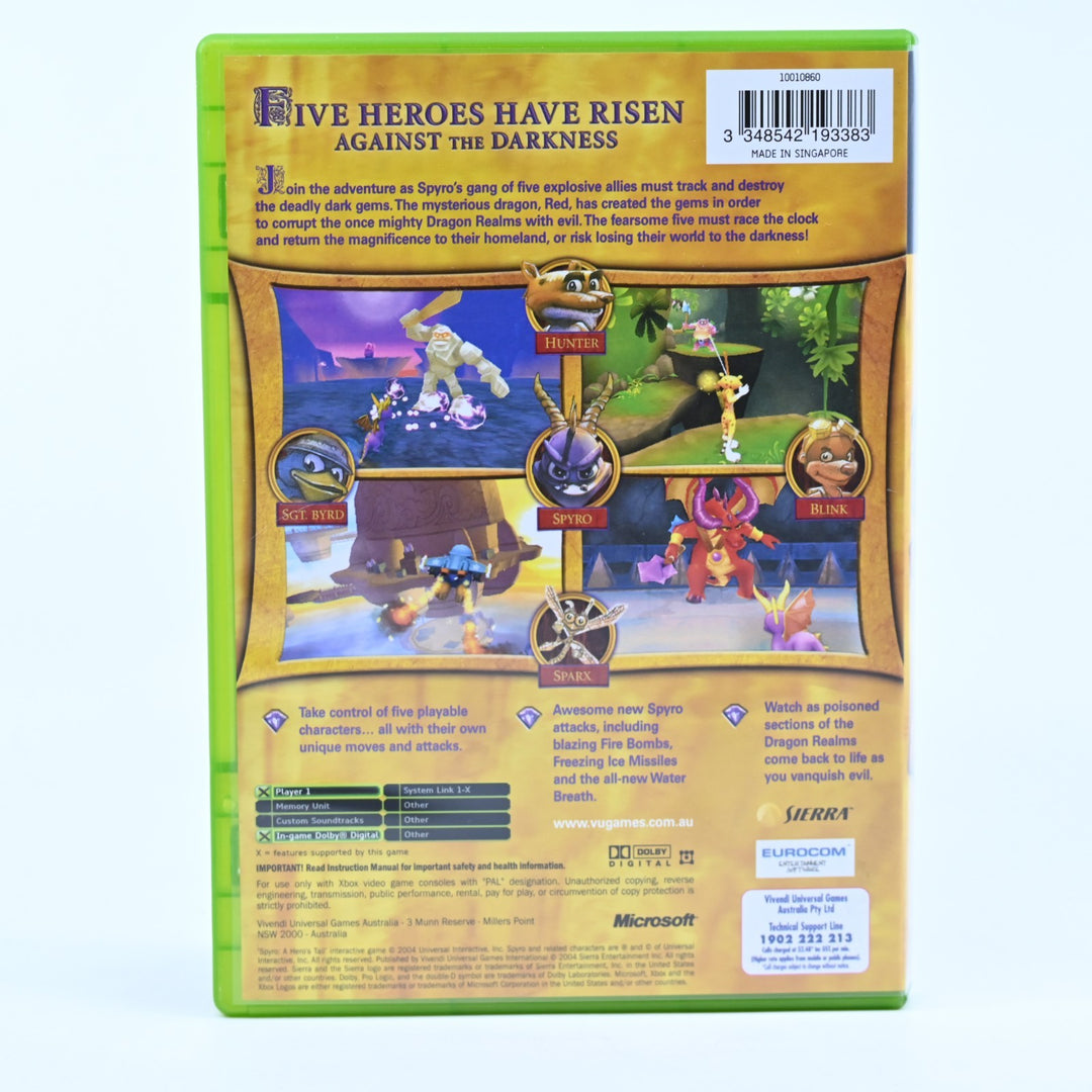 Spyro: A Hero's Tail - Original Xbox Game + Manual - PAL - MINT DISC!