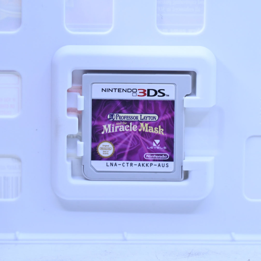Professor Layton and the Miracle Mask - Nintendo 3DS Game - PAL + Manual