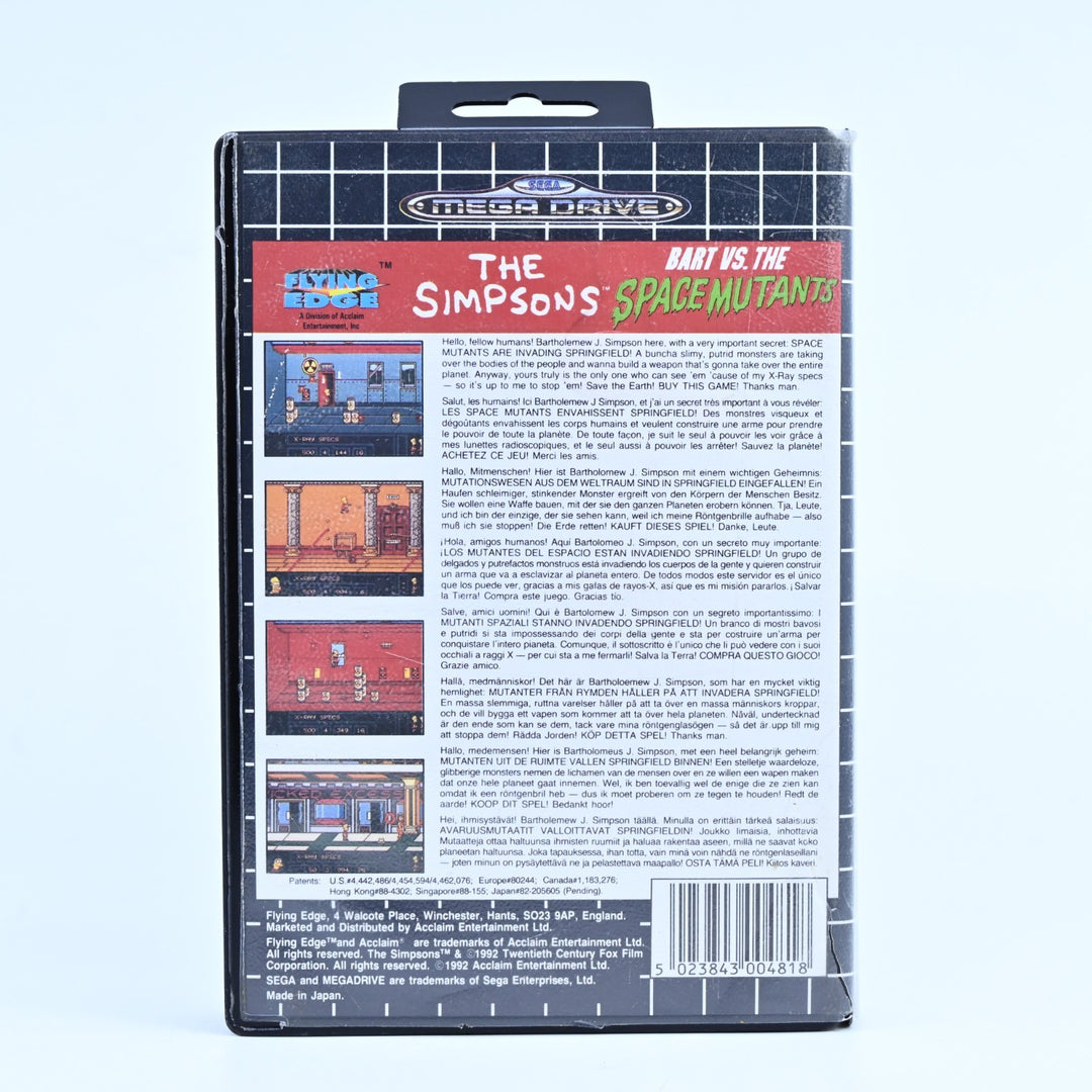 The Simpsons Bart vs. The Space Mutants - Sega Mega Drive Game + Manual - PAL