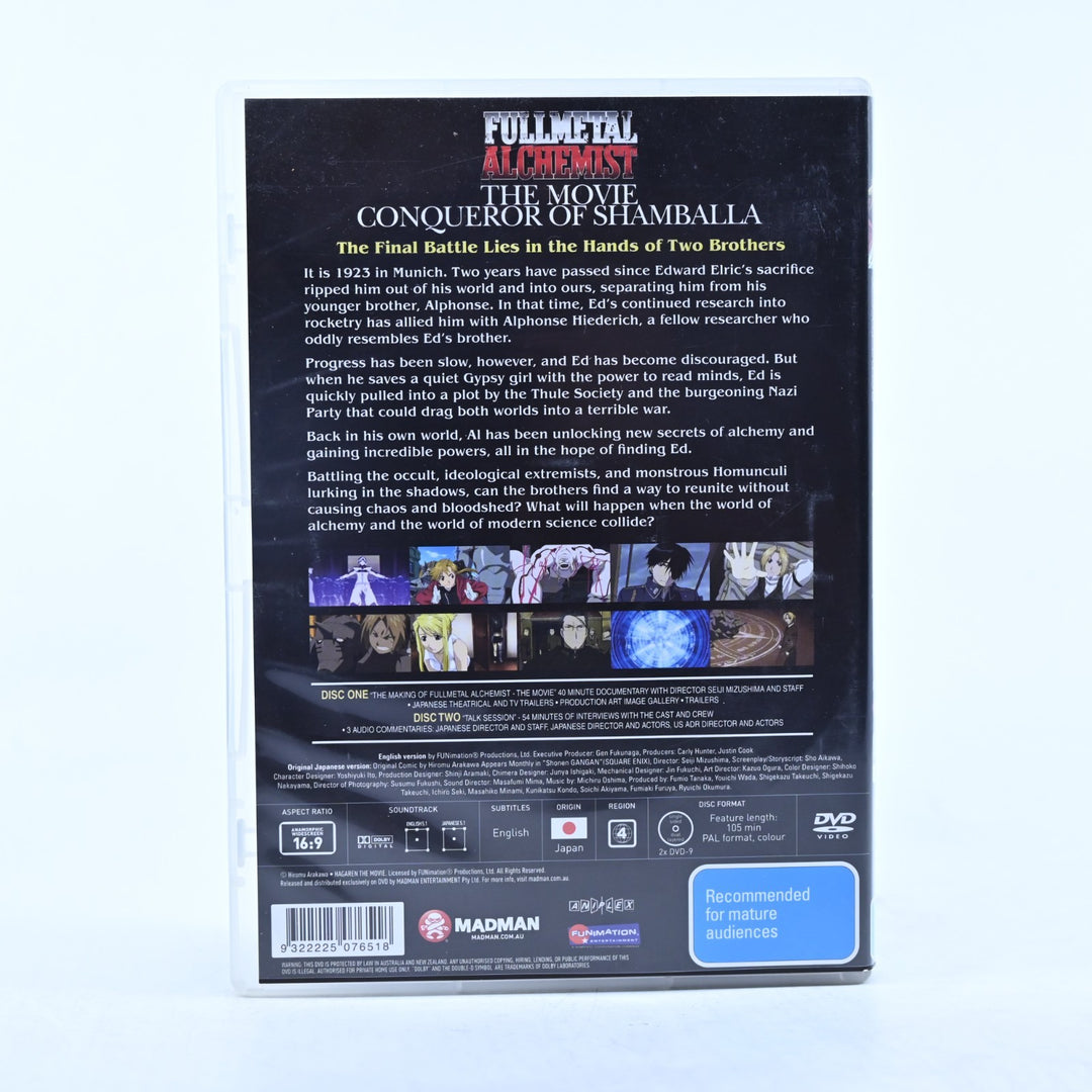 Fullmetal Alchemist: The Movie - Conqueror Of Shamballa - Region 4 - Anime DVD