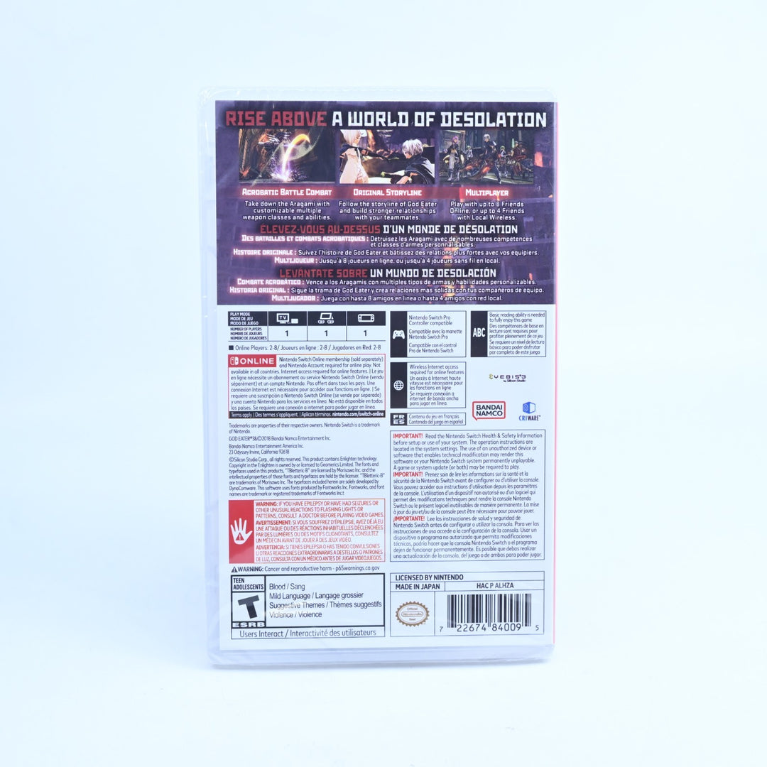 SEALED! God Eater 3 - Nintendo Switch Game - Region Free- FREE POST!