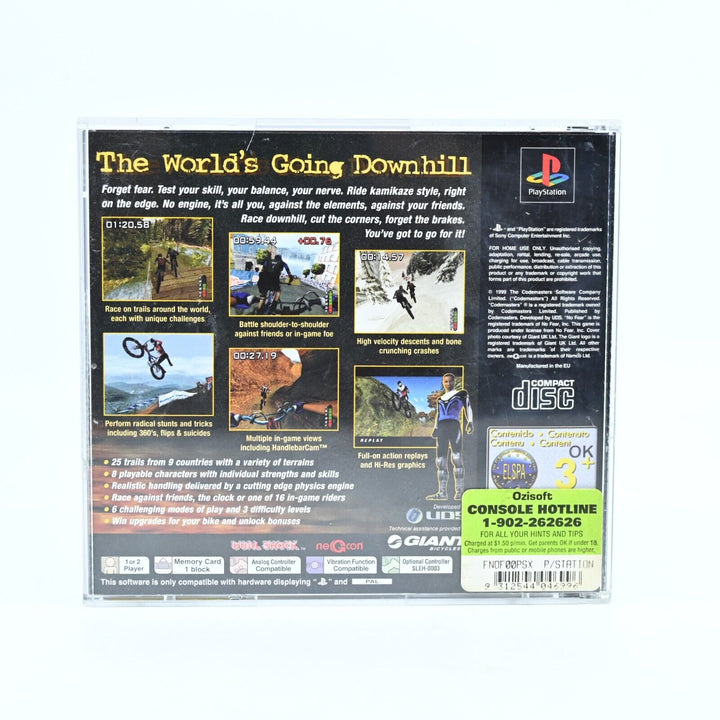 No Fear: Downhill Mountain Biking - Sony Playstation 1 / PS1 Game + Manual - PAL