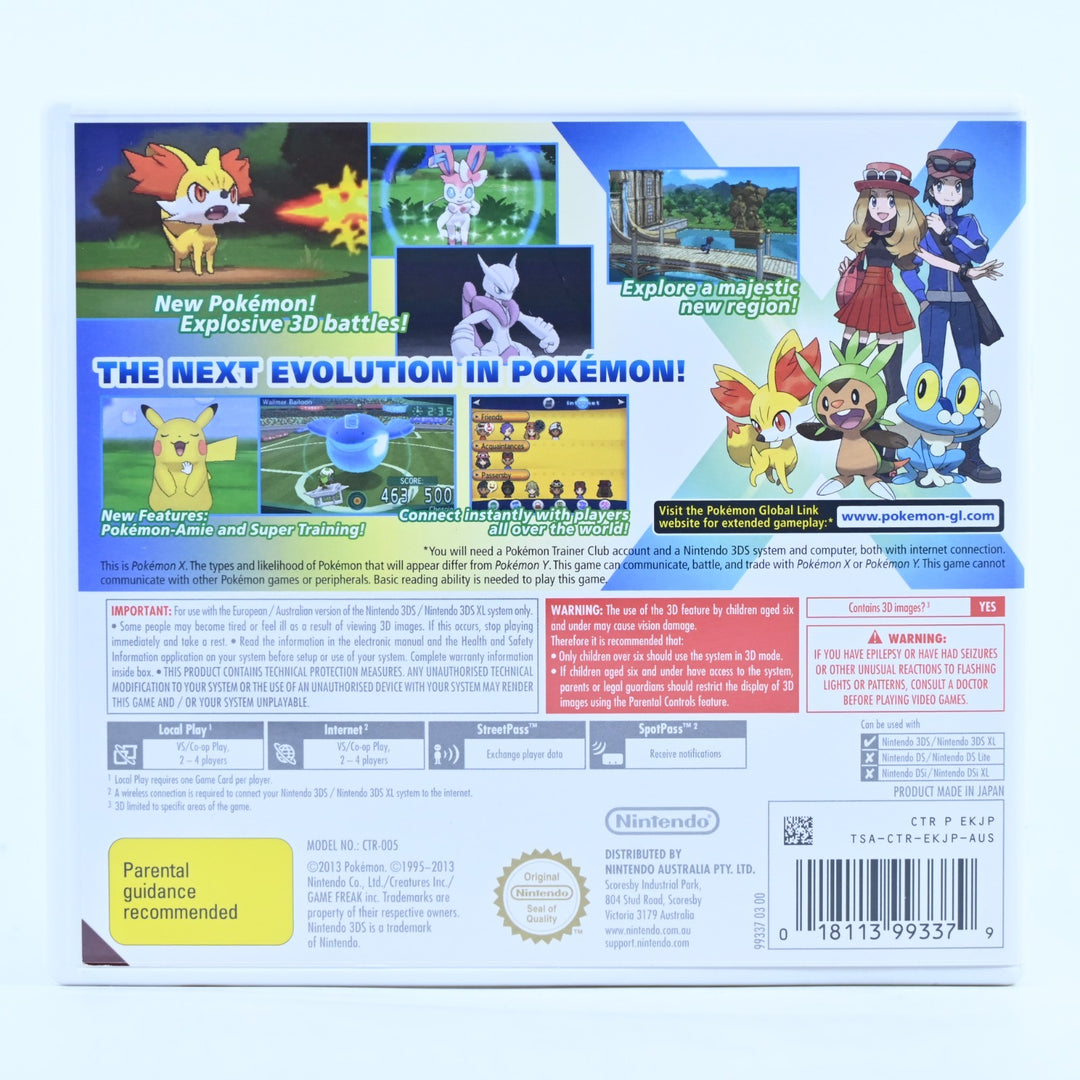 Pokemon X - Nintendo 3DS Game - PAL + Manual - FREE POST!