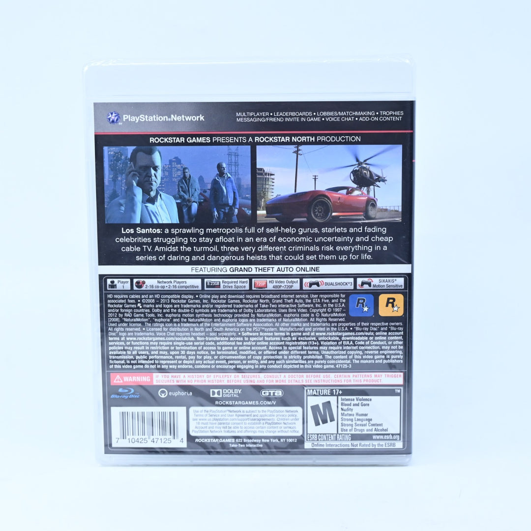 Grand Theft Auto V 5 - SEALED! - PS3 Game + Manual - Region Free - MINT DISC!