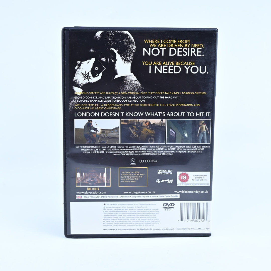 The Getaway: Black Monday - Sony Playstation 2 / PS2 Game + Manual - PAL
