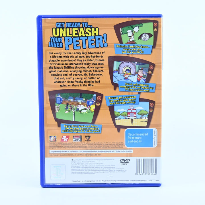 Family Guy Video Game - Sony Playstation 2 / PS2 Game + Manual - PAL
