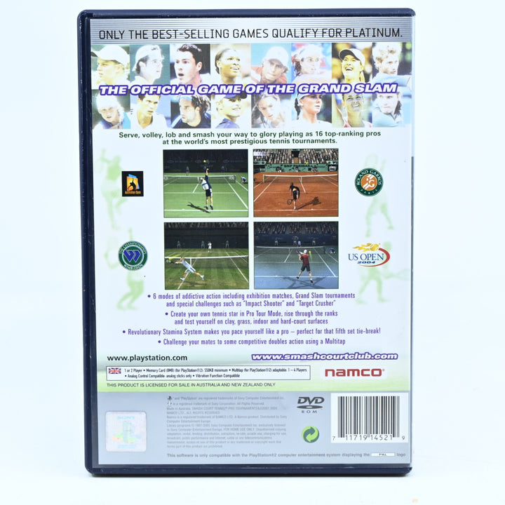 Smash Court Tennis Pro Tournament 2 - Sony Playstation 2 / PS2 Game + Manual