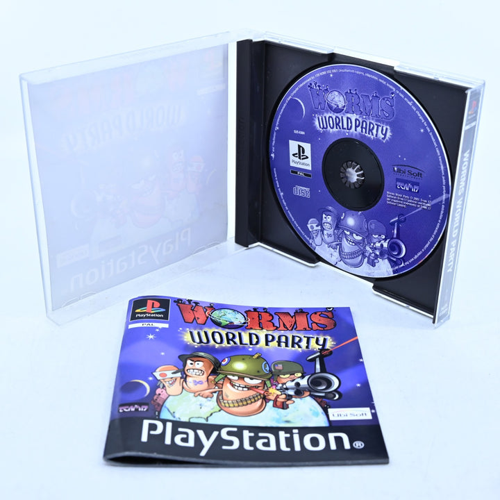 Worms World Party - Sony Playstation 1 / PS1 Game + Manual - PAL - MINT DISC!