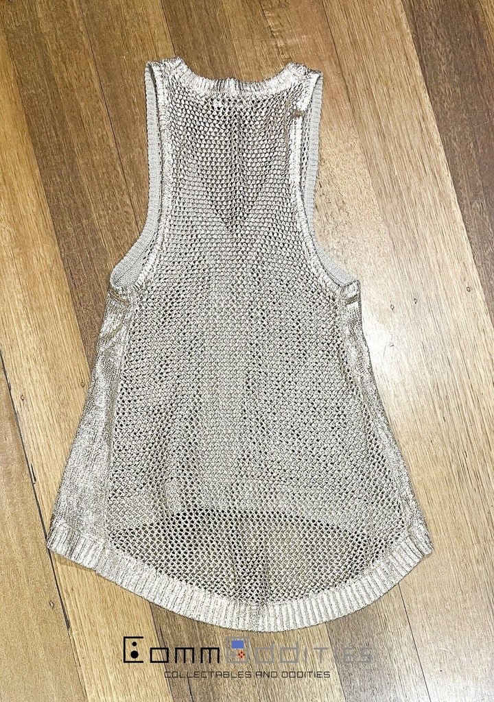 Sass & Bide Silver Knit String Vest / Singlet - Size XXS - FREE POST!