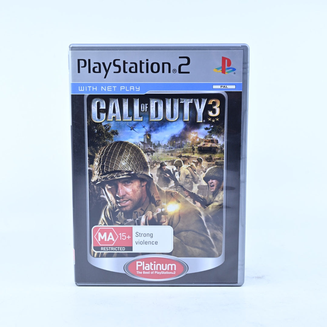 Call of Duty 3 - Sony Playstation 2 / PS2 Game + Manual - PAL - MINT DISC!