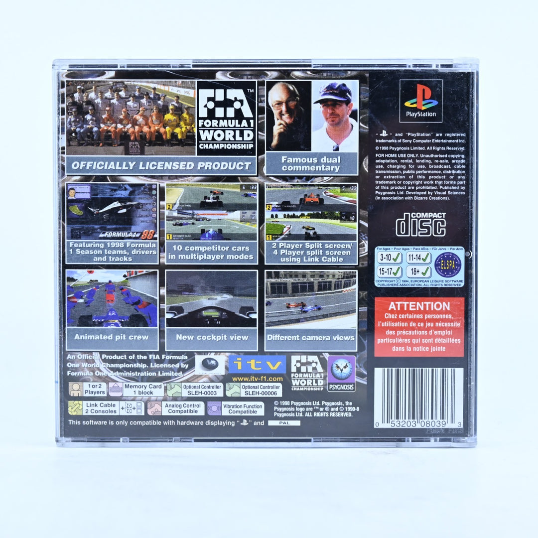 Formula 1 98 - Sony Playstation 1 / PS1 Game - No Manual - PAL - MINT DISC!