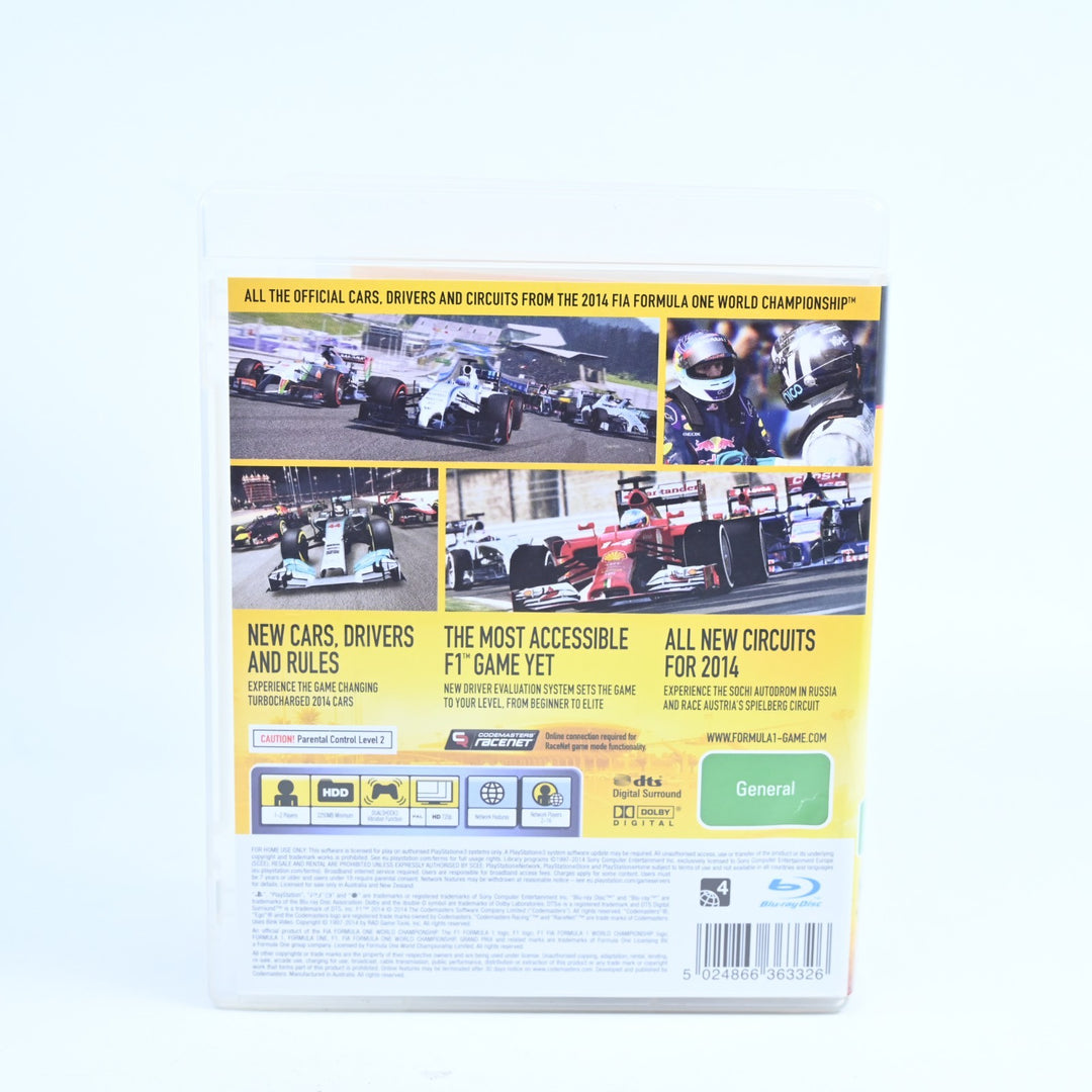 F1 Formula 1 2014 - Sony Playstation 3 / PS3 Game + Manual - FREE POST!