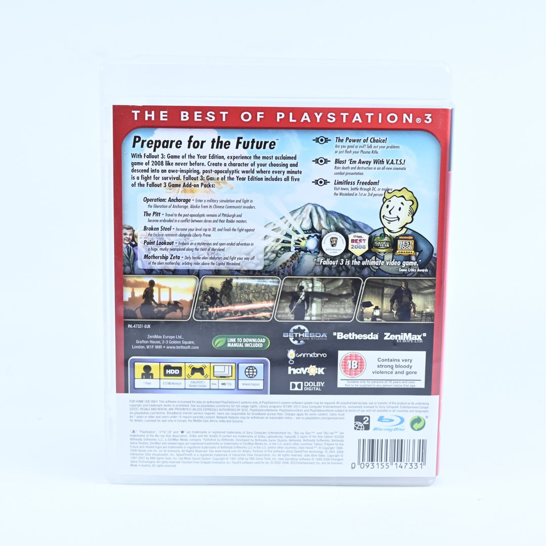 Fallout 3 - Game of the Year Edition - GOTY - Sony Playstation 3 / PS3 Game