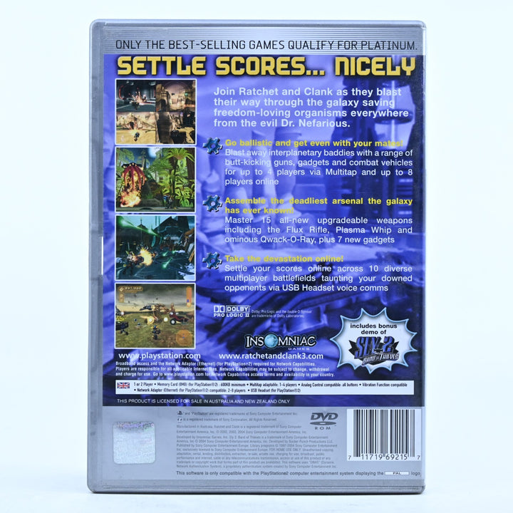 Ratchet & Clank 3: Up Your Arsenal - Sony Playstation 2 / PS2 Game + Manual PAL