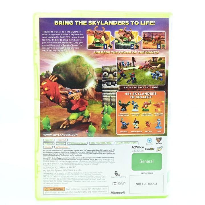 Skylanders: Giants - Xbox 360 Game + Manual - PAL - NEAR MINT DISC!