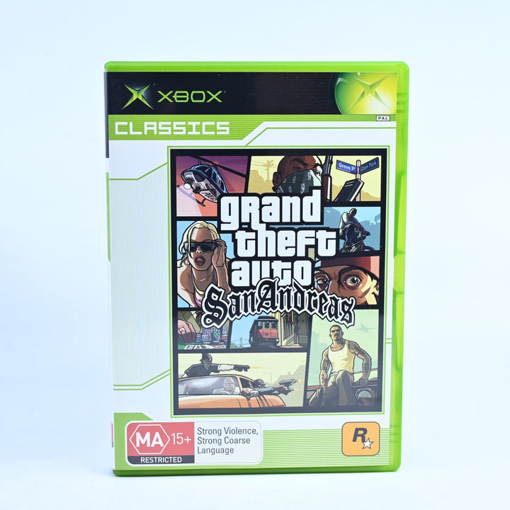 Grand Theft Auto: San Andreas - Original Xbox Game + Manual + Map - PAL