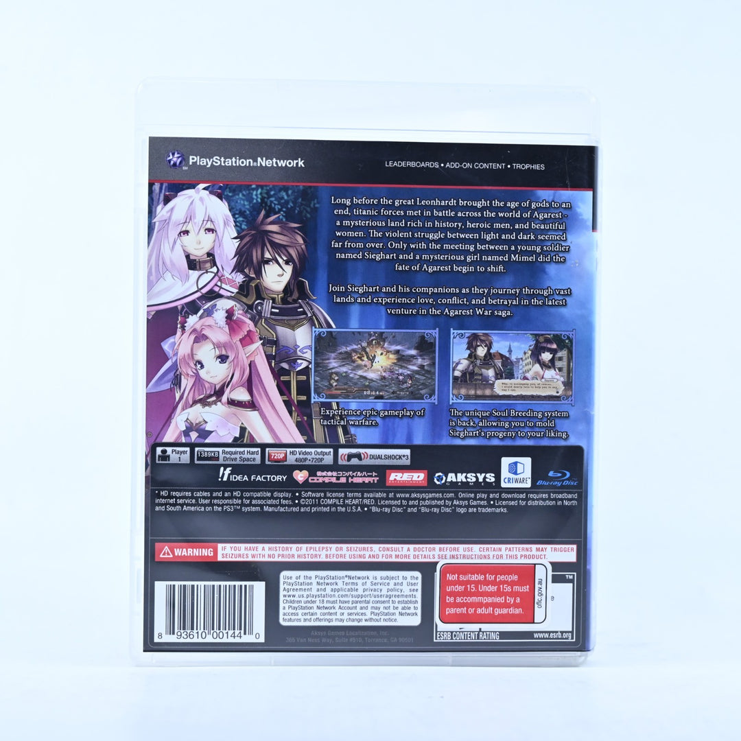 Record of Agarest War Zero - Sony Playstation 3 / PS3 Game + Manual
