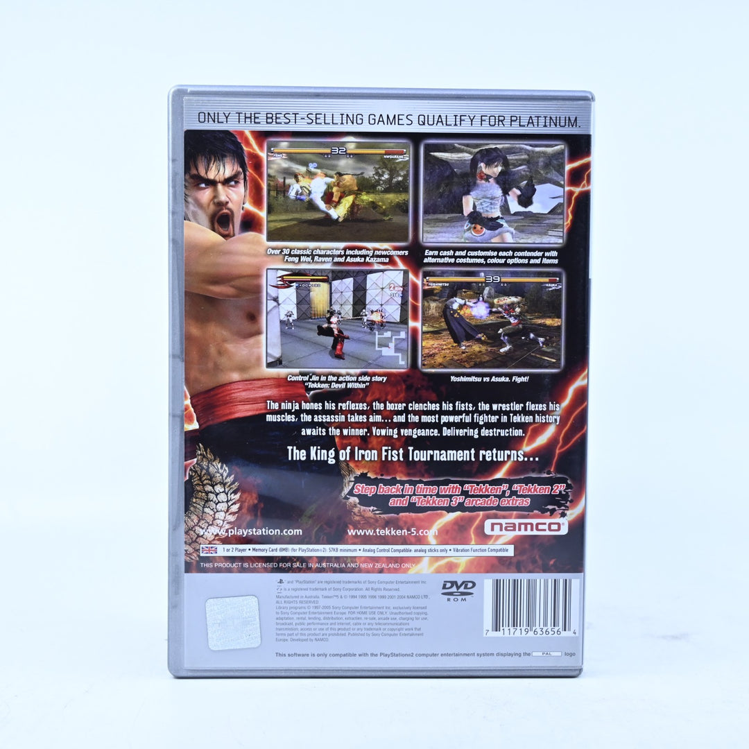 Tekken 5 - Sony Playstation 2 / PS2 Game + Manual - PAL - MINT DISC!