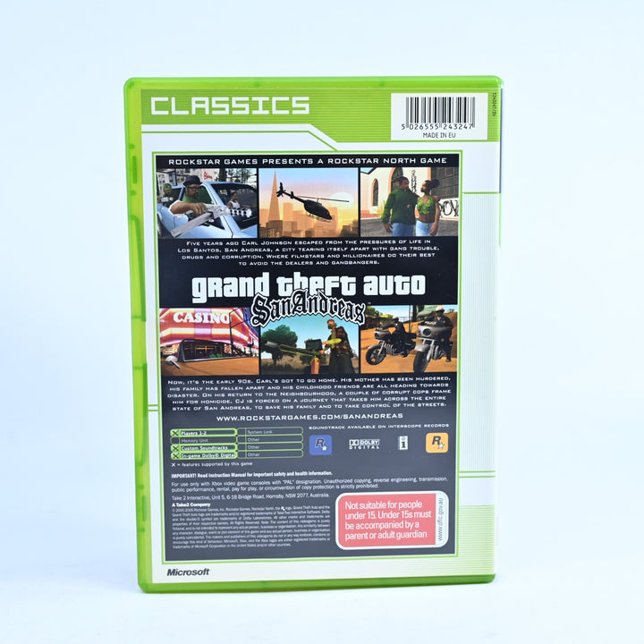 Grand Theft Auto: San Andreas - Original Xbox Game + Manual + Map - PAL