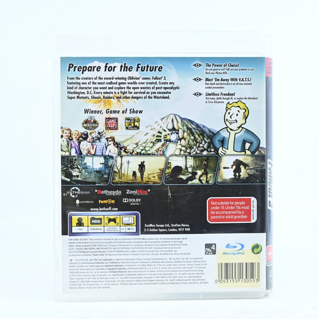 Fallout 3 - Sony Playstation 3 / PS3 Game + Manual - FREE POST!