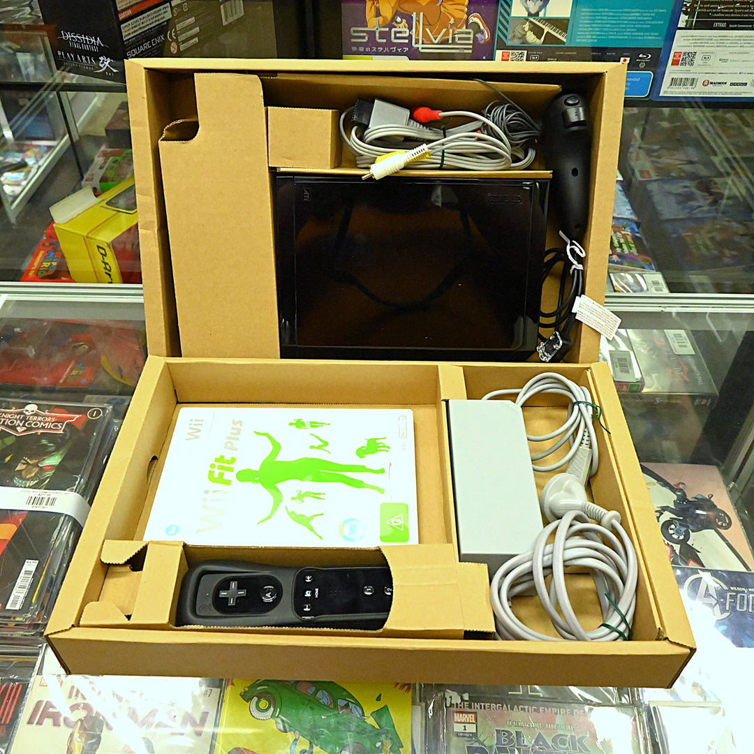 Black Wii Fit Plus Pack - Nintendo Wii Boxed Console - PAL - FREE POST!