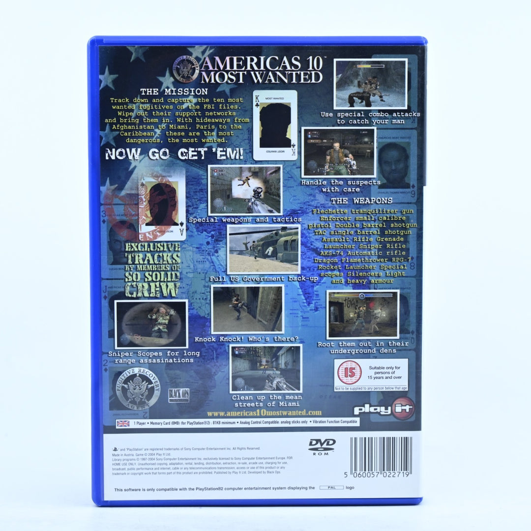 America's 10 Most Wanted - Sony Playstation 2 / PS2 Game + Manual - PAL
